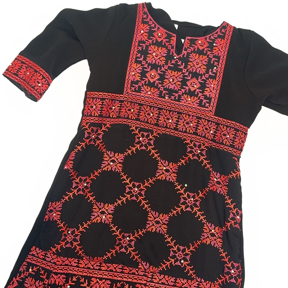 Pink and red little girls thobe dress